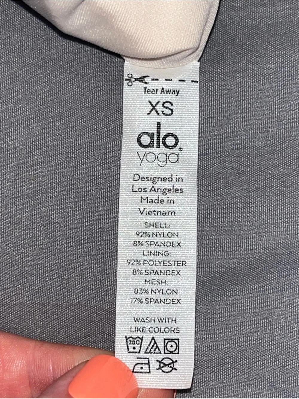 Alo Yoga Real Bra Tank Top XS Bone Off‑White Racerback Cropped
